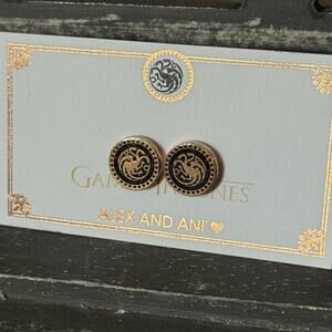 Alex Ani Game of Thrones Targaryen Earrings 925 Sterling 14kt Rose Gold Plated
